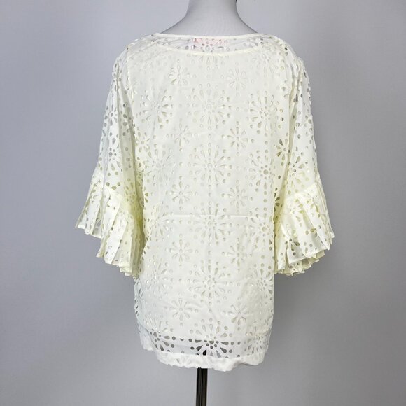 $428 NWOT See by Chloé Cream Eyelet Top Lasercut Perforated Blouse Size 40/US 6 - Picture 5 of 10